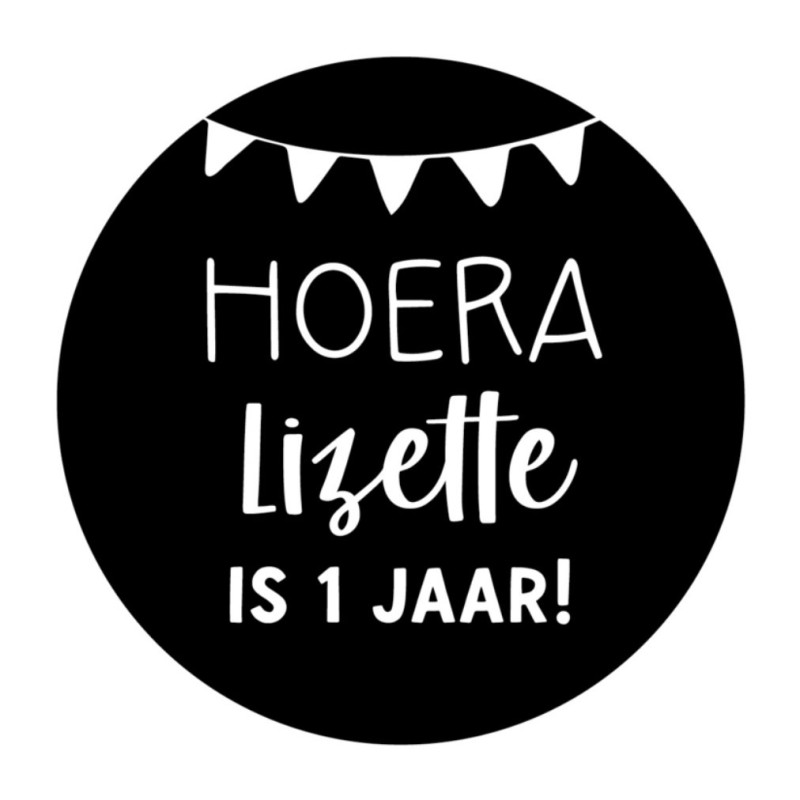 stickervel gepersonaliseerde vlaggetjes hoera