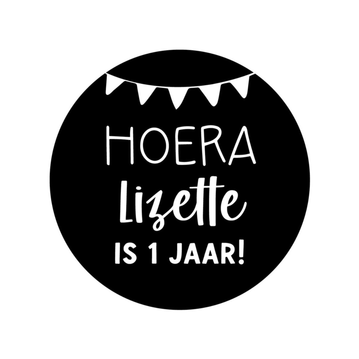 stickervel gepersonaliseerde vlaggetjes hoera