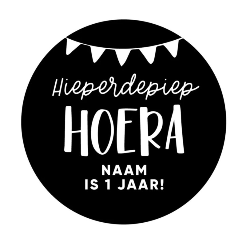 stickervel gepersonaliseerde vlaggetjes hieperdepiep
