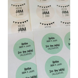 stickervel gepersonaliseerde vlaggetjes hoera