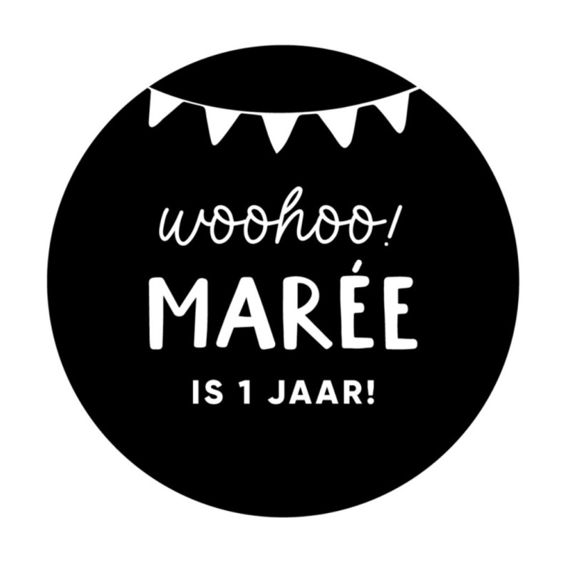 stickervel gepersonaliseerde vlaggetjes woohoo