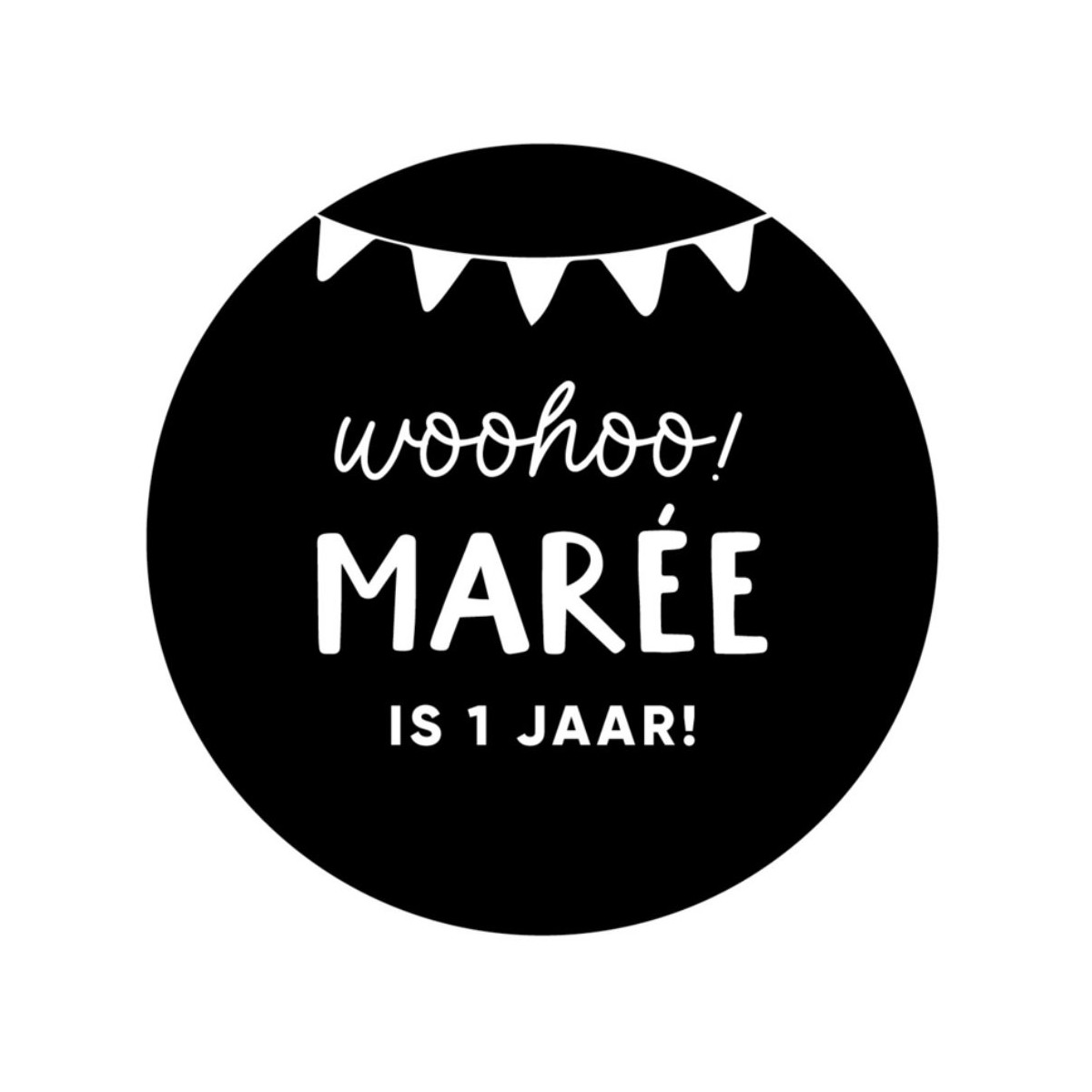 stickervel gepersonaliseerde vlaggetjes woohoo