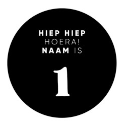 stickervel gepersonaliseerde hiep hiep hoera