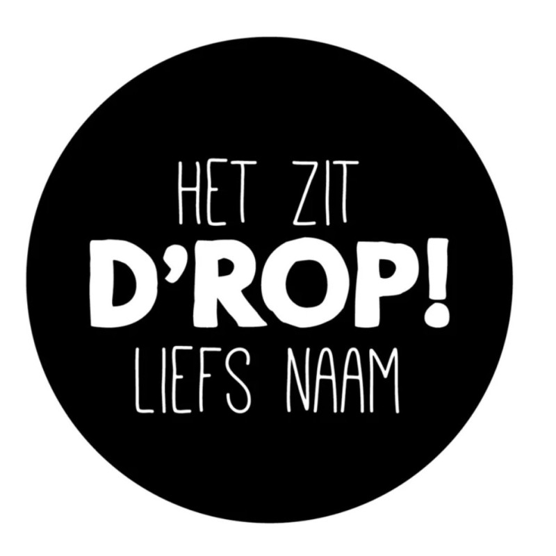 gepersonaliseerde stickervel zit drop