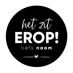 gepersonaliseerde stickervel zit erop