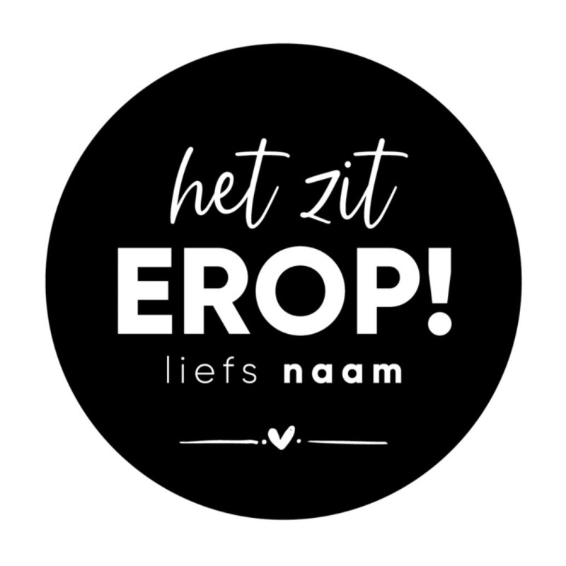gepersonaliseerde stickervel zit erop
