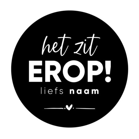 gepersonaliseerde stickervel zit erop