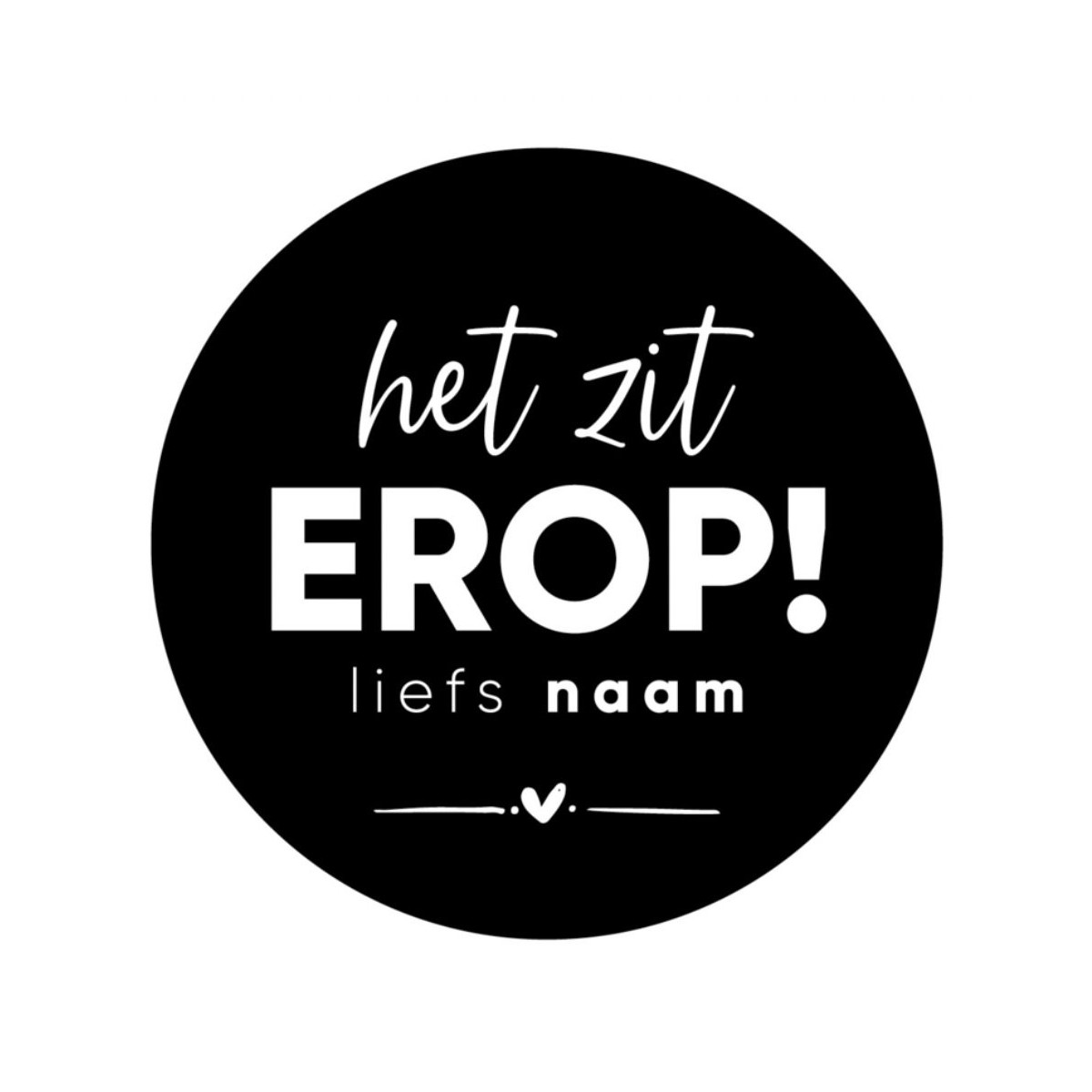 gepersonaliseerde stickervel zit erop