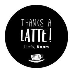 gepersonaliseerde stickervel thanks a latte