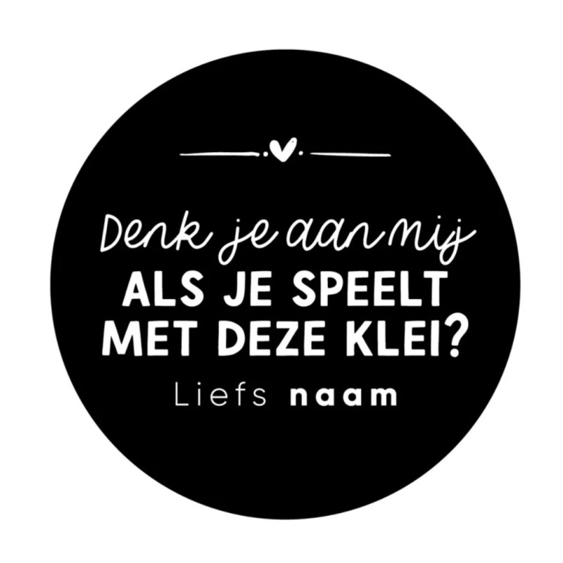 gepersonaliseerde stickervel klei