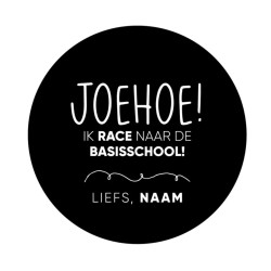 gepersonaliseerde stickervel race basisschool
