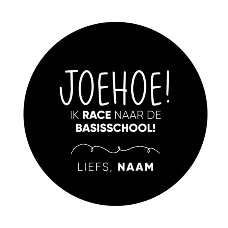 gepersonaliseerde stickervel race basisschool