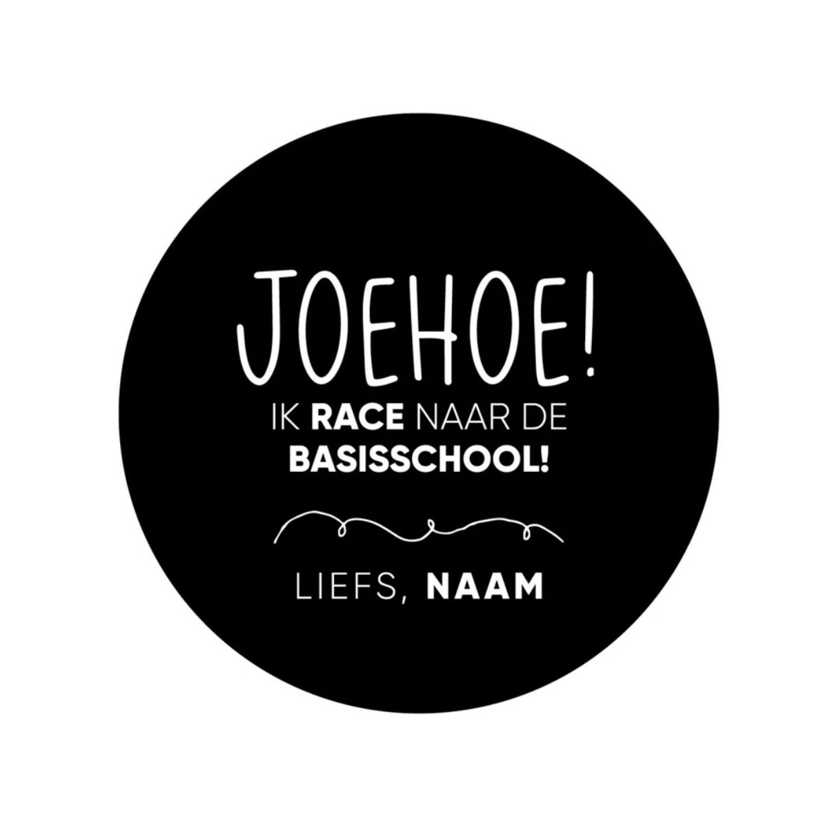 gepersonaliseerde stickervel race basisschool