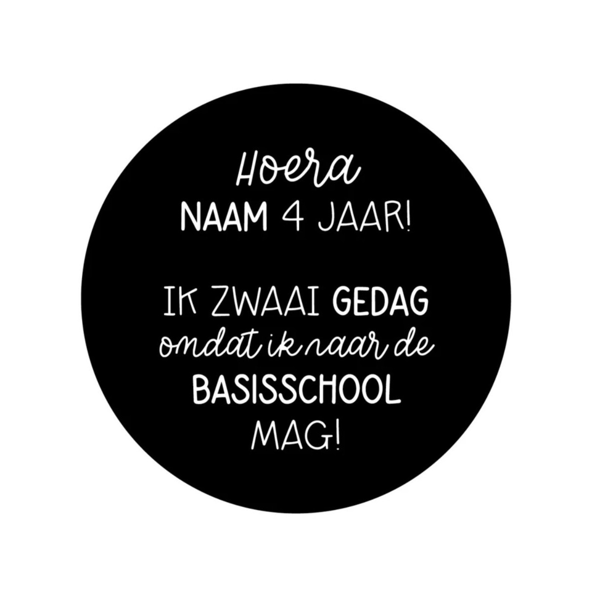 gepersonaliseerde stickervel zwaai gedag leeftijd