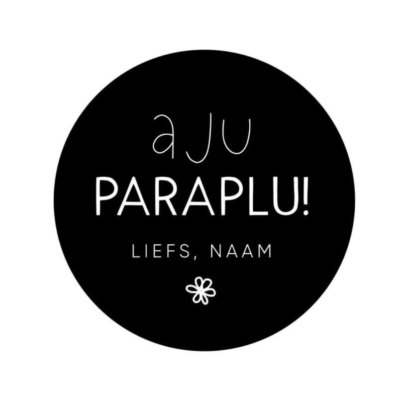 gepersonaliseerde stickervel aju paraplu bloemetje