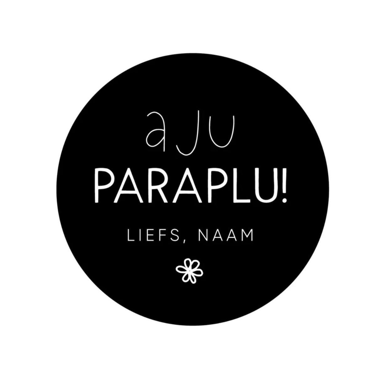 gepersonaliseerde stickervel aju paraplu bloemetje