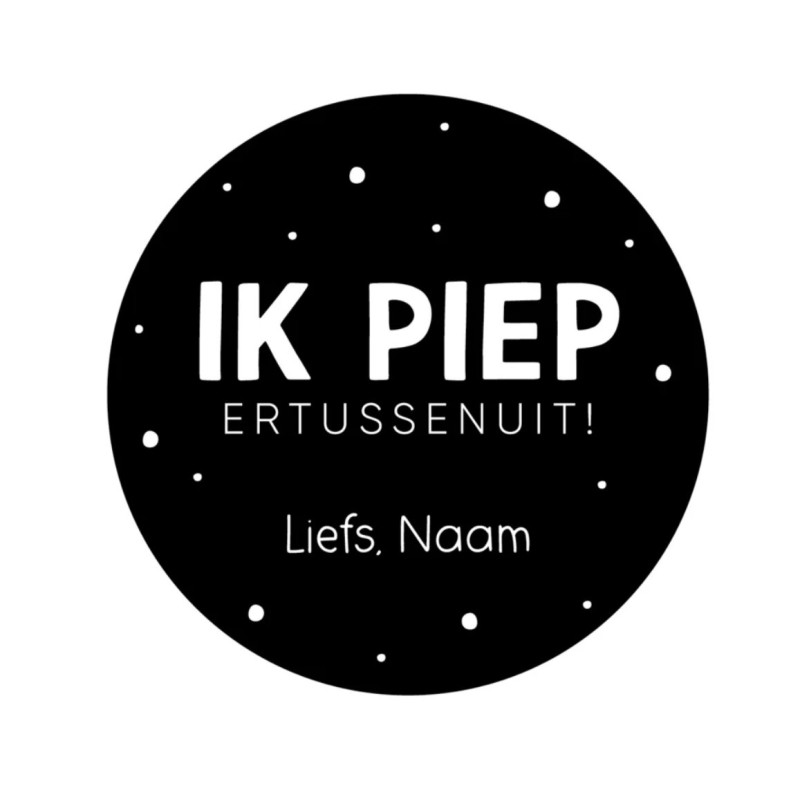 gepersonaliseerde stickervel piep tussenuit