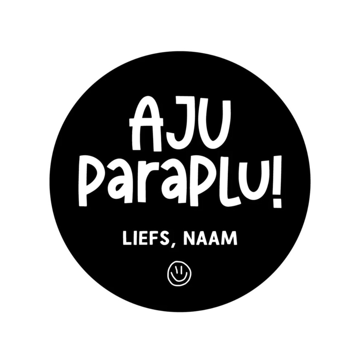 gepersonaliseerde stickervel aju paraplu smiley