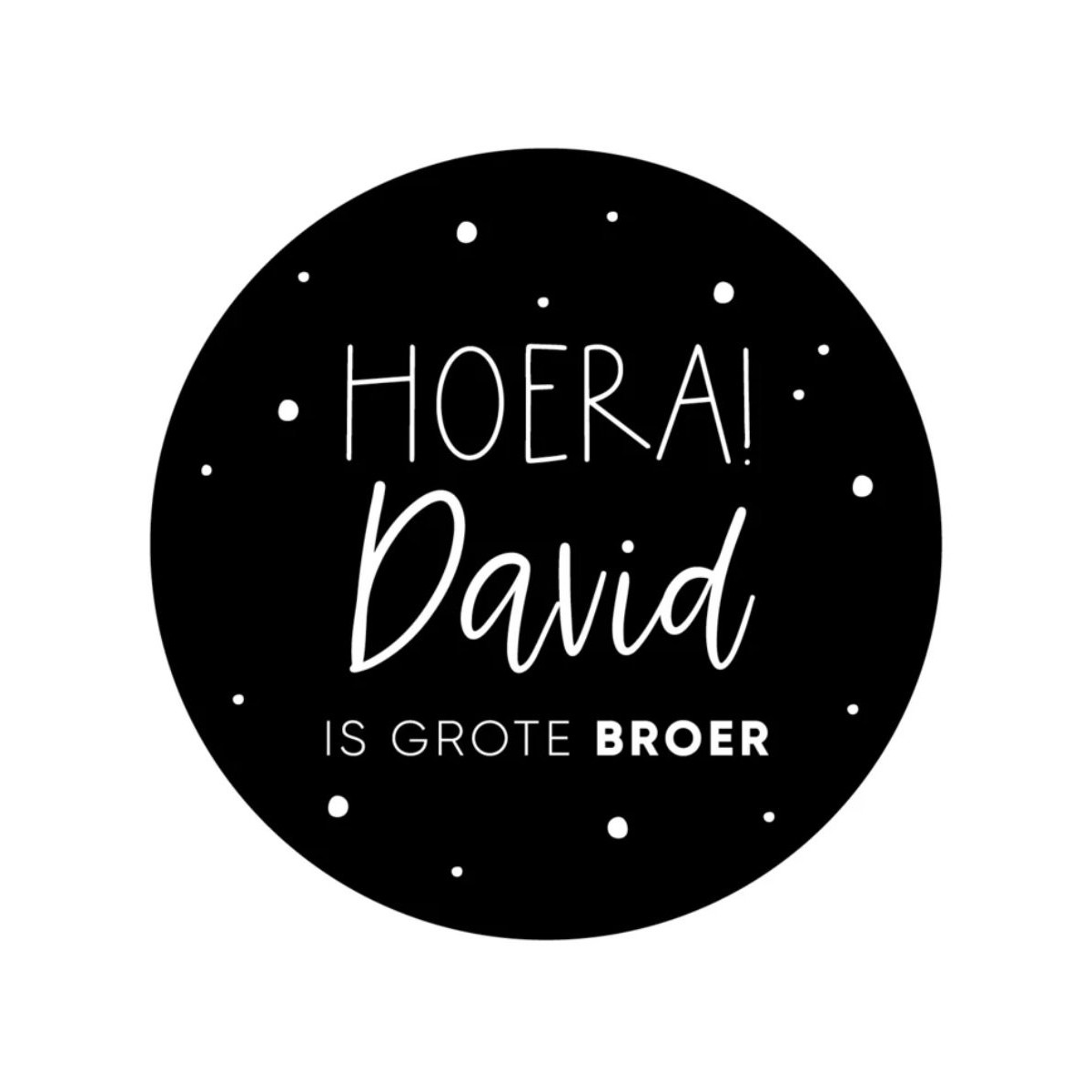 gepersonaliseerde stickervel hoera grote broer