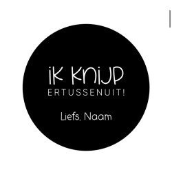 gepersonaliseerde stickervel knijp tussenuit