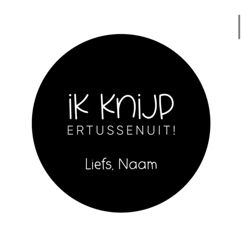 gepersonaliseerde stickervel knijp tussenuit