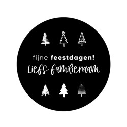 Gepersonaliseerd stickervel 24 stickers  Kerst sluitsticker familie