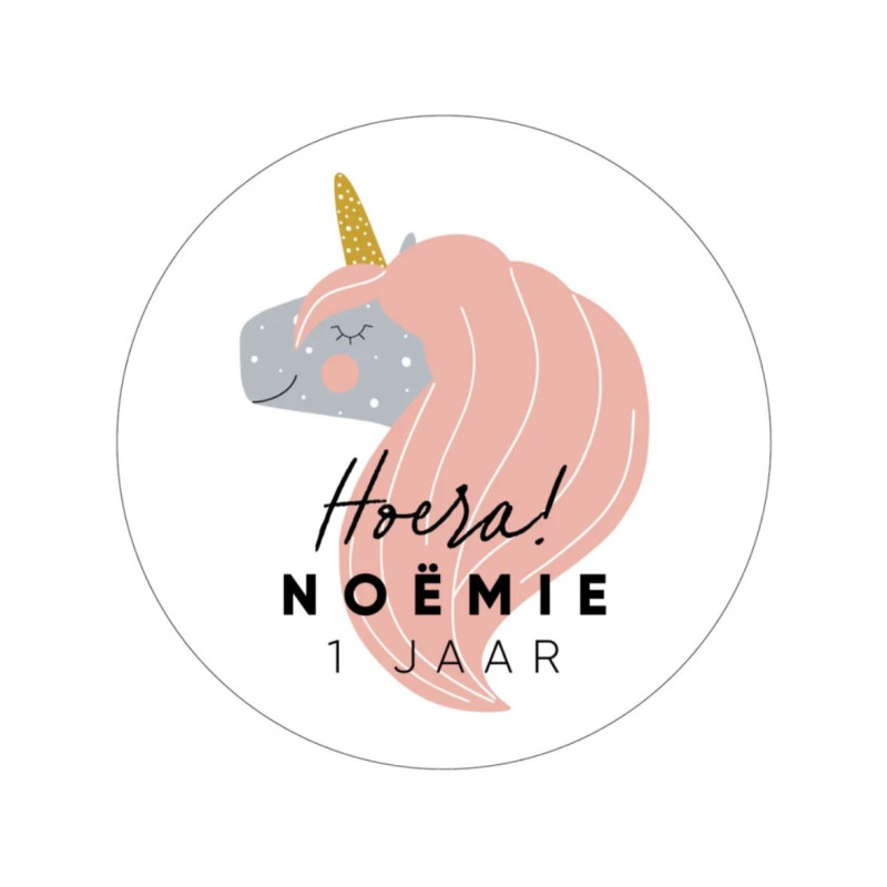 gepersonaliseerde stickervel unicorn