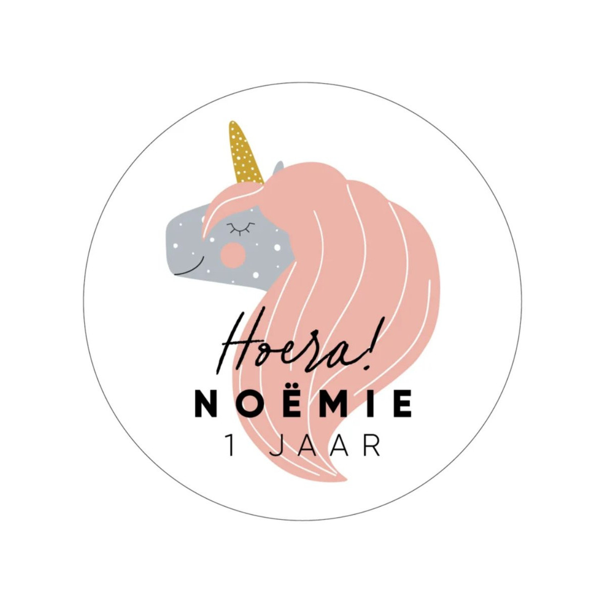 gepersonaliseerde stickervel unicorn
