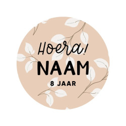 gepersonaliseerde stickervel takjes roze