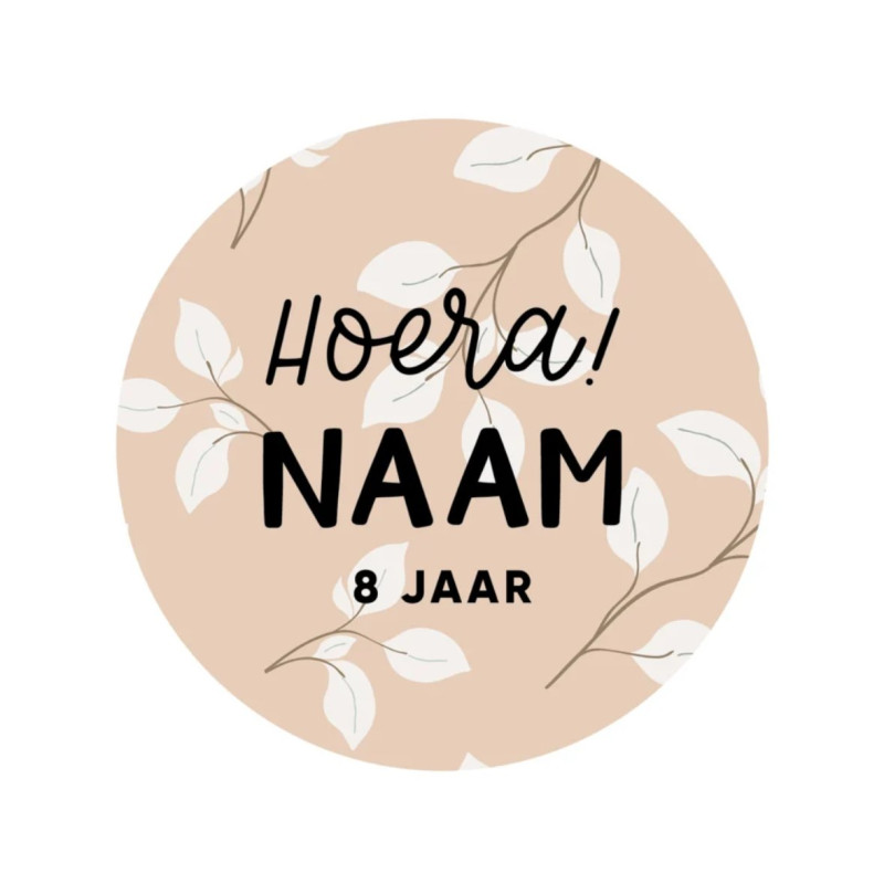 gepersonaliseerde stickervel takjes roze