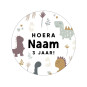gepersonaliseerde stickervel dino wit