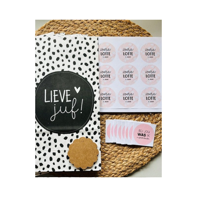 gepersonaliseerde stickervel takjes roze