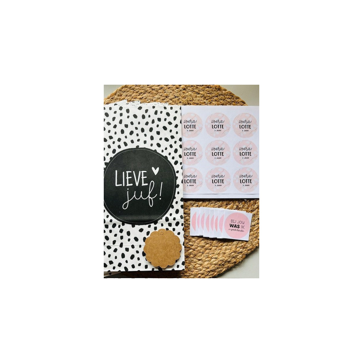 gepersonaliseerde stickervel takjes roze