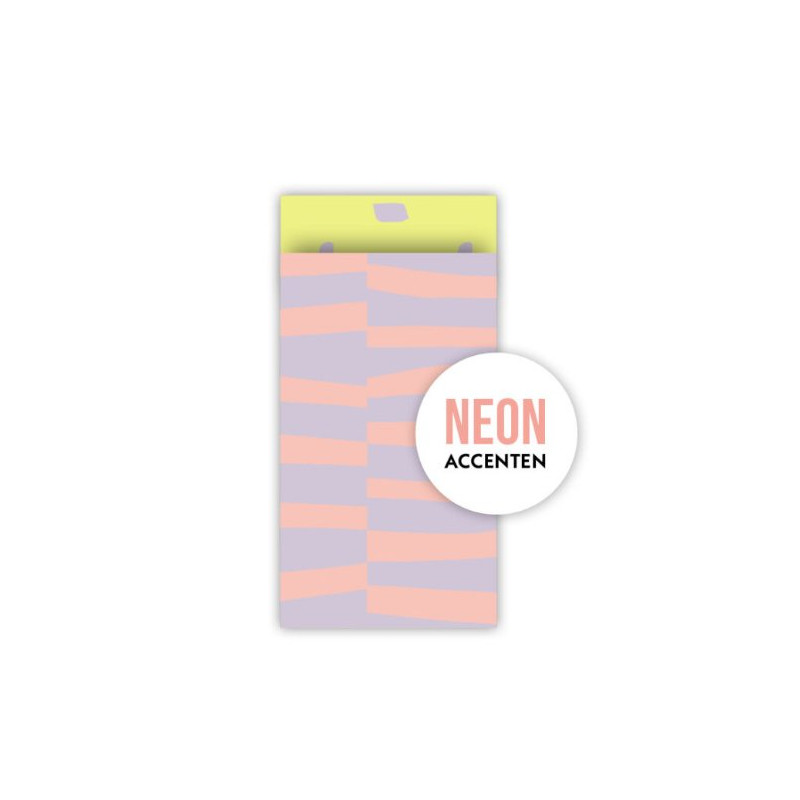 kadozakje streepjes lila geel neon