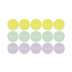 Stickermix enjoy mint/lila/geel 12 stuks