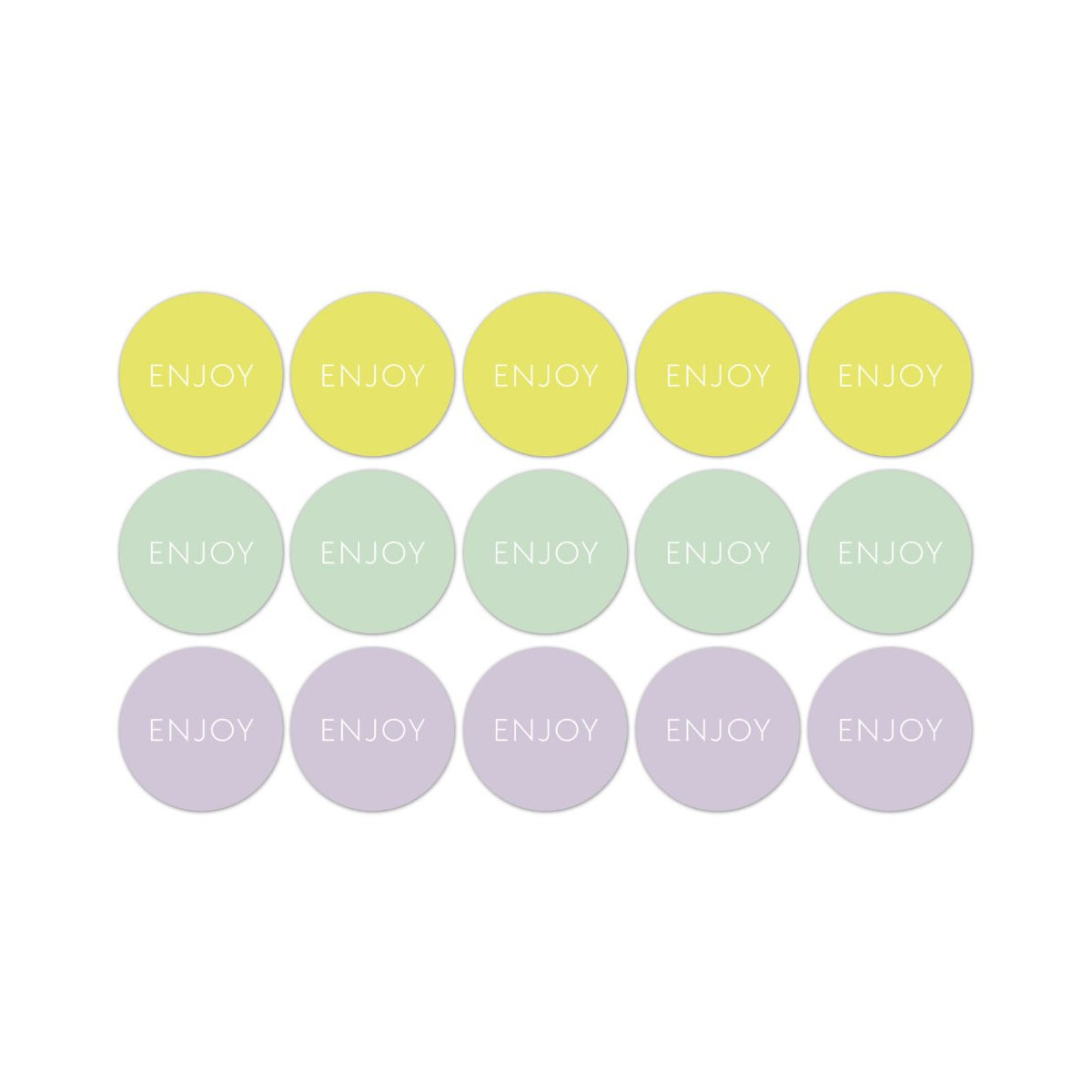Stickermix enjoy mint/lila/geel 12 stuks