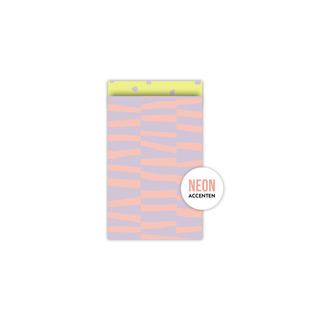kadozakje streepjes lila geel neon dots