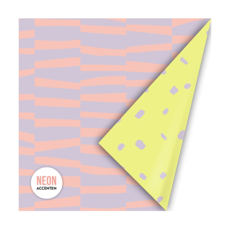 kadopapier streepjes lila neon