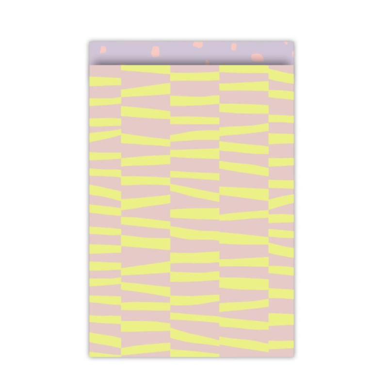 kadozakjes groot streepjes lila neon geel