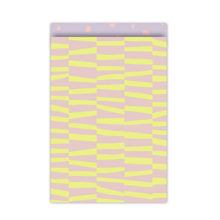 kadozakjes groot streepjes lila neon geel