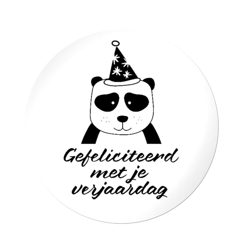sticker panda hartelijk gefeliciteerd