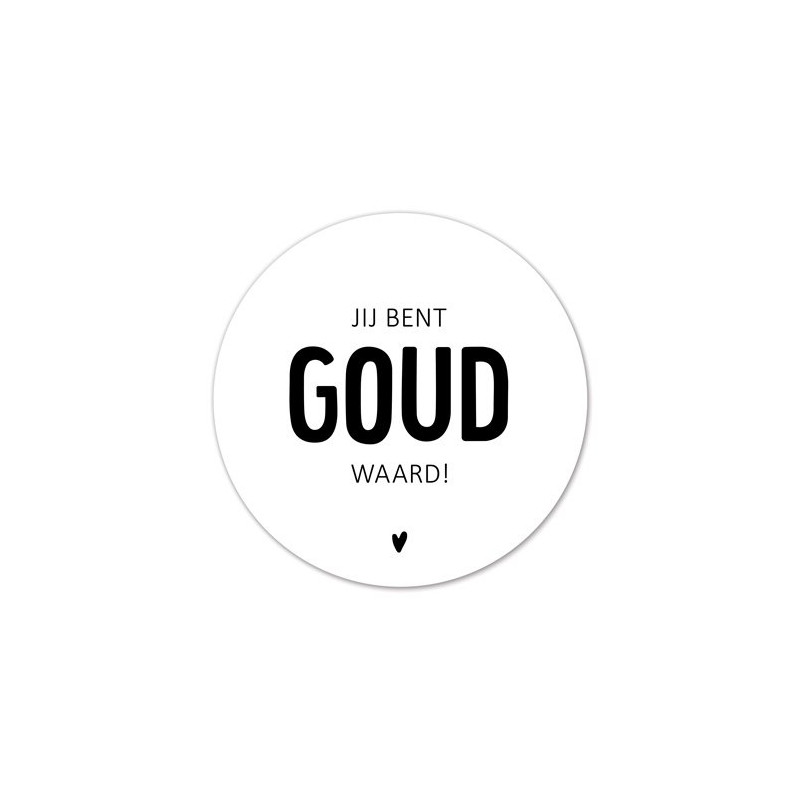sticker goud waard zwart wit