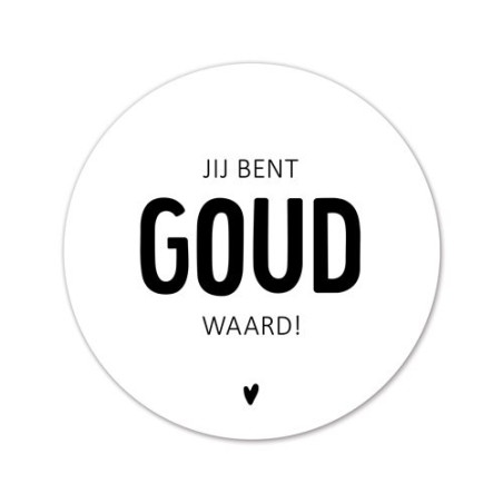 sticker goud waard zwart wit