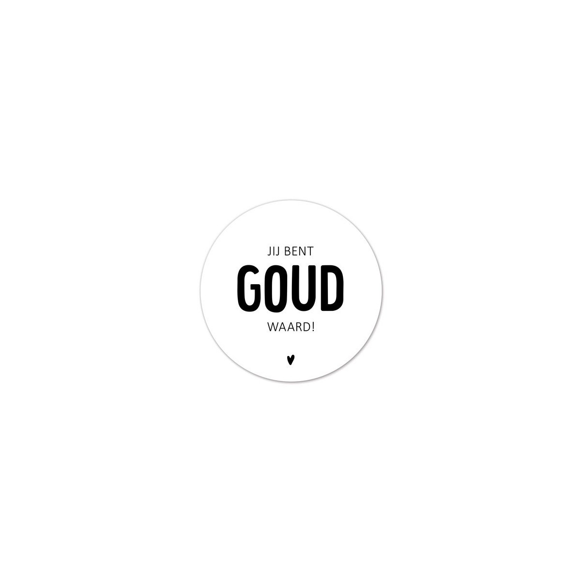 sticker goud waard zwart wit