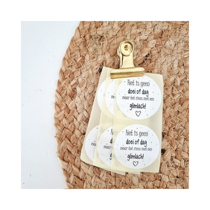 sticker doei dag glimlach