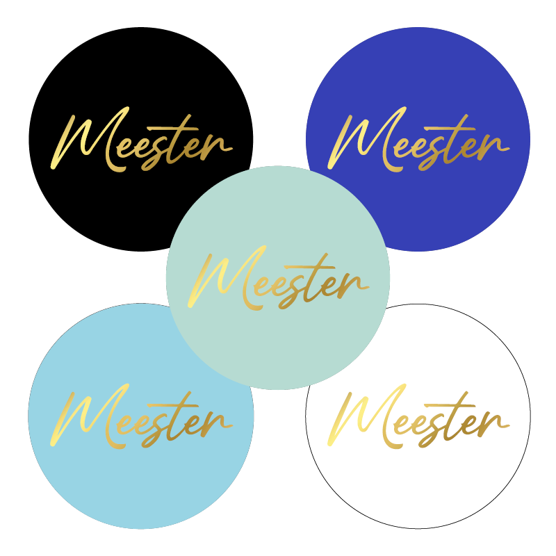stickermix blauw meester