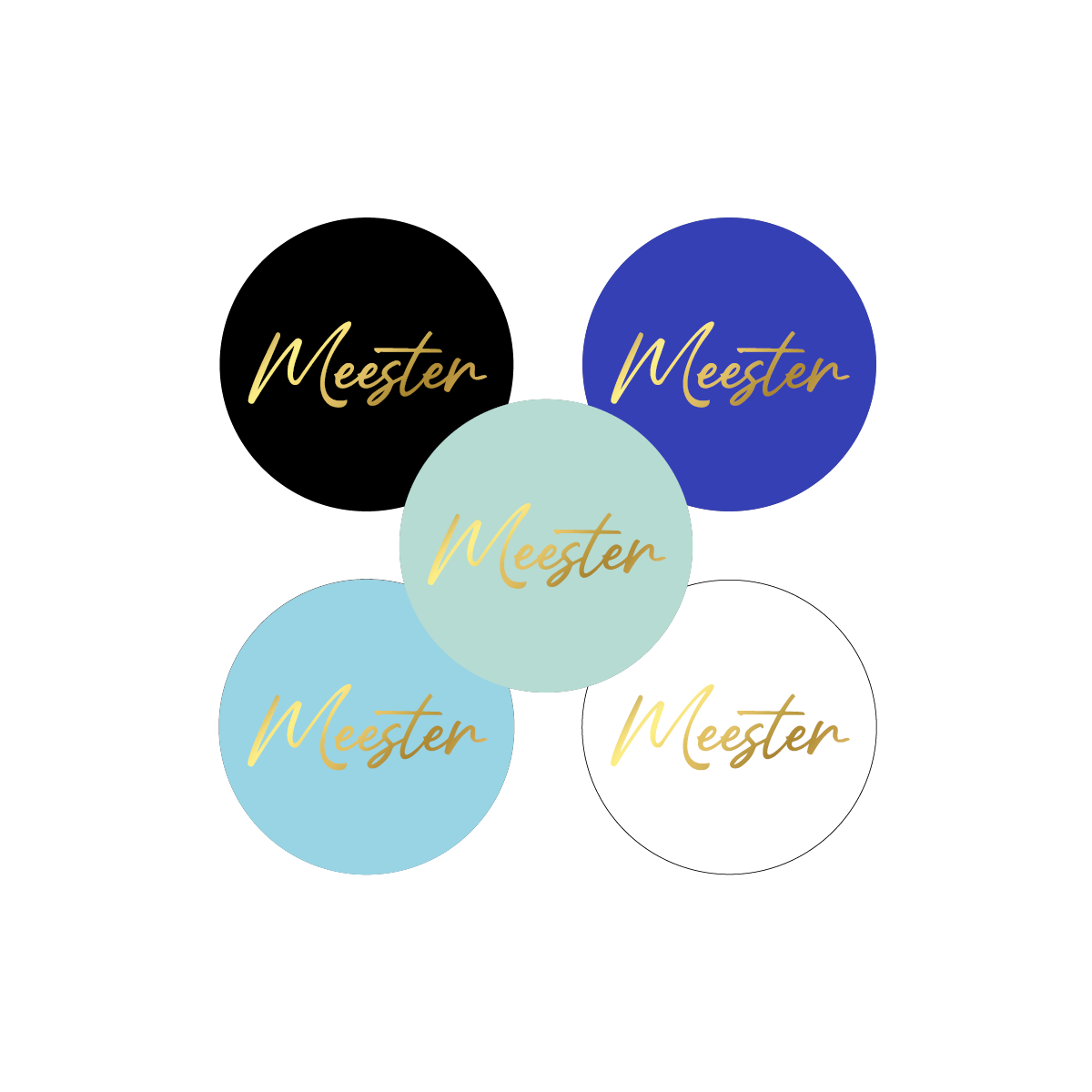 stickermix blauw meester