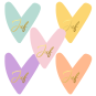 stickermix hartje juf goudfolie
