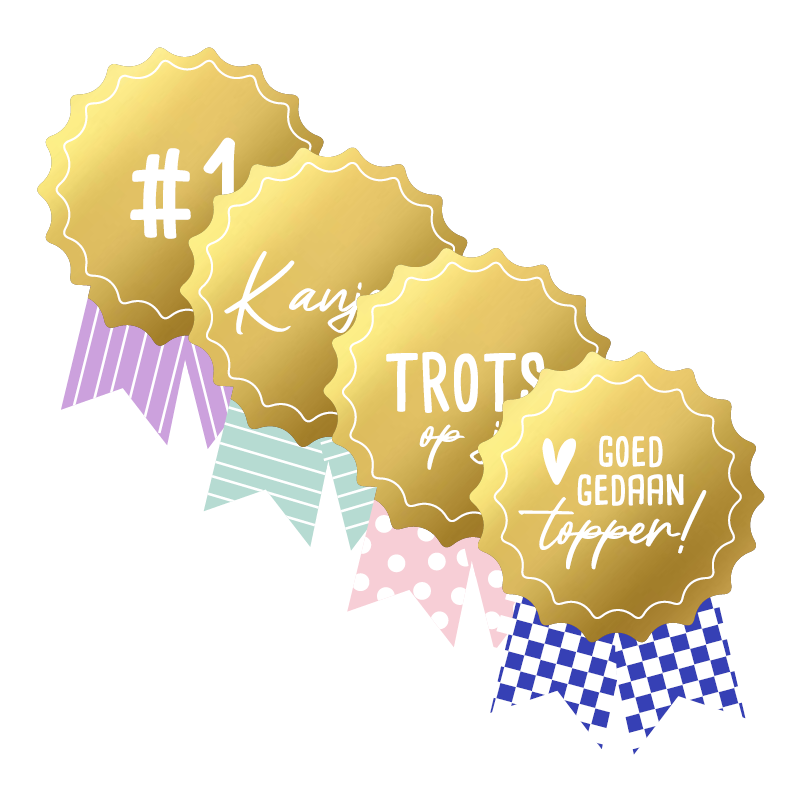 stickermix medaille teksten