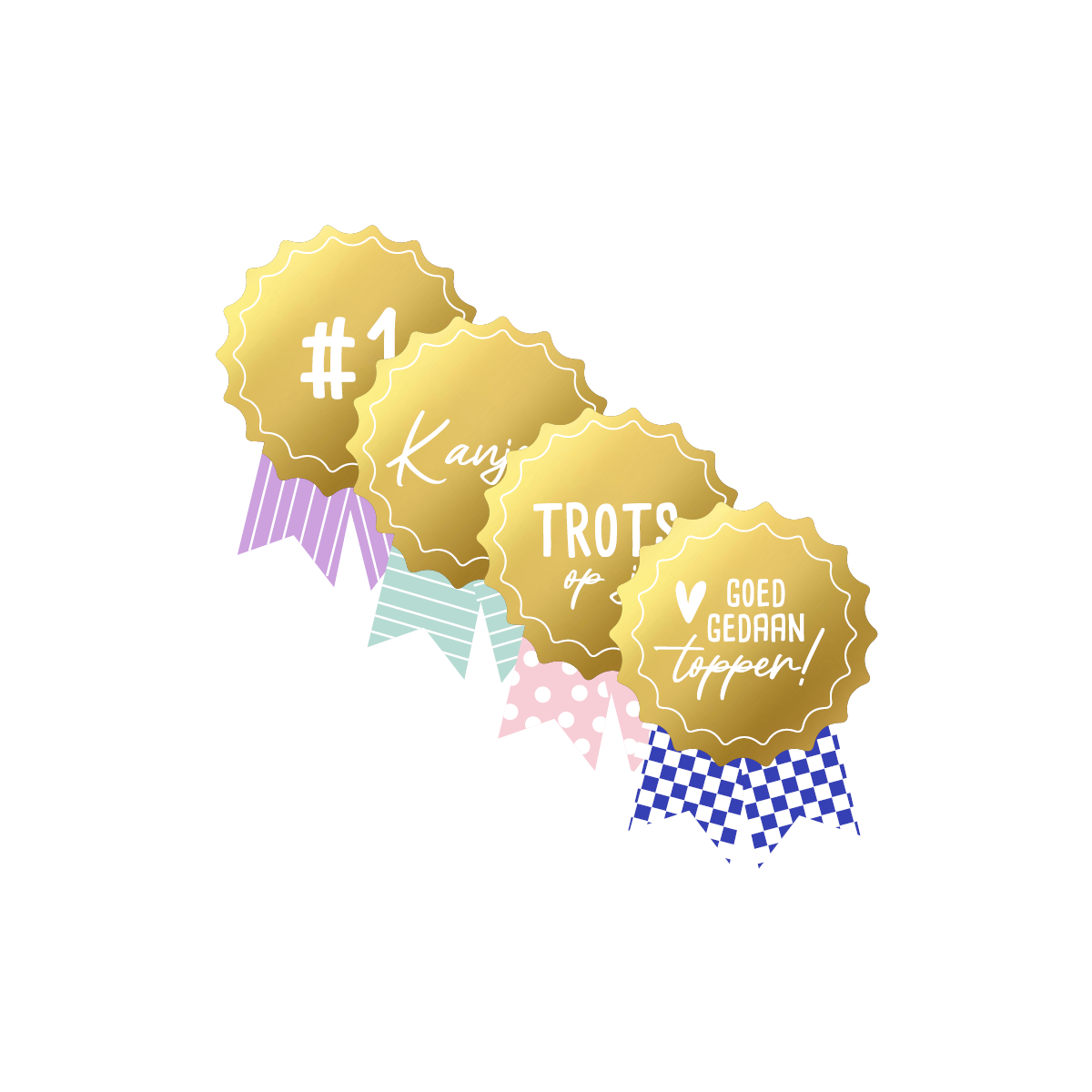 stickermix medaille teksten